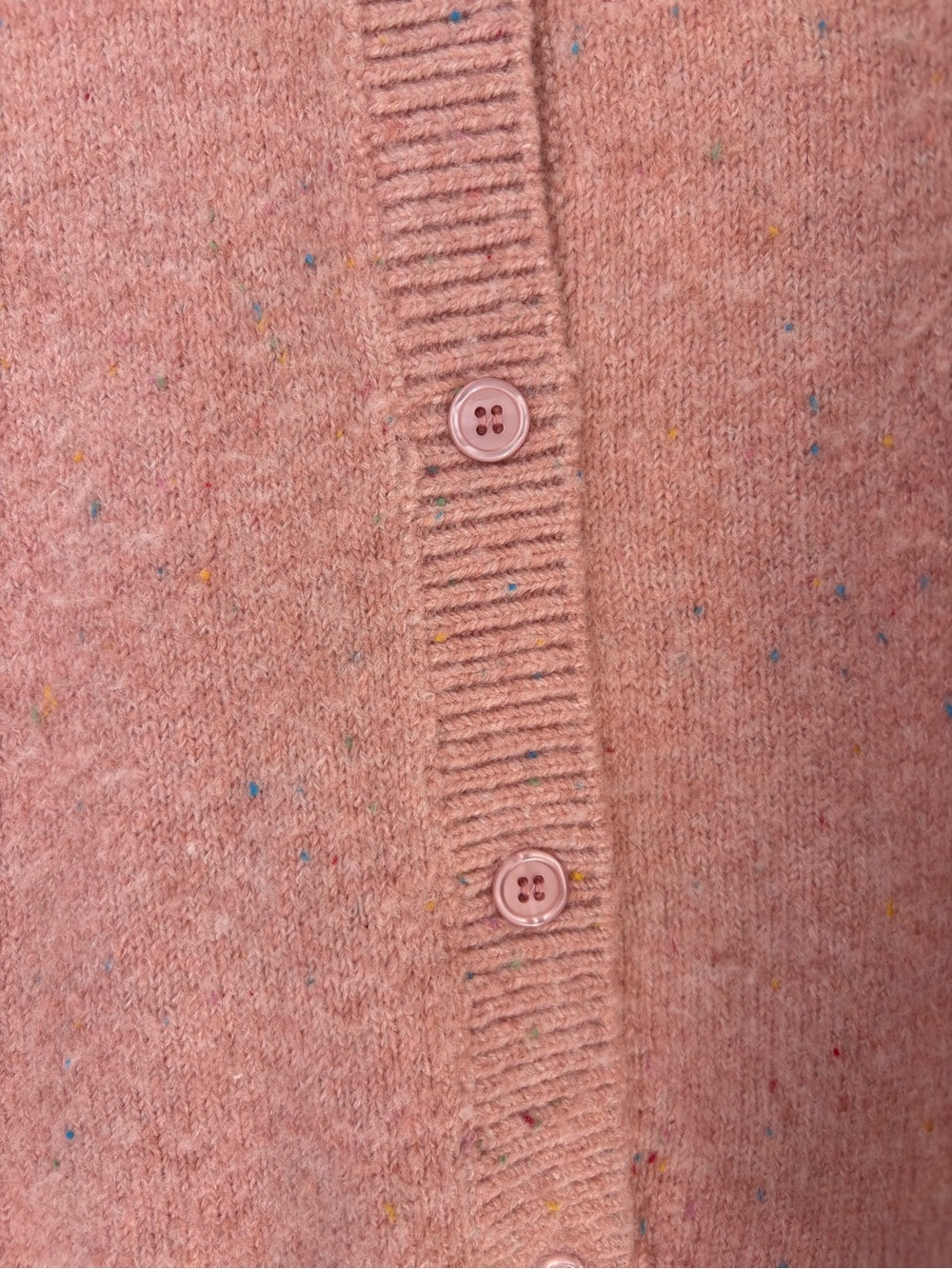 Self Contrast Pink Speckled Ruffle Collar Cardigan Size M - Picture 7 of 11